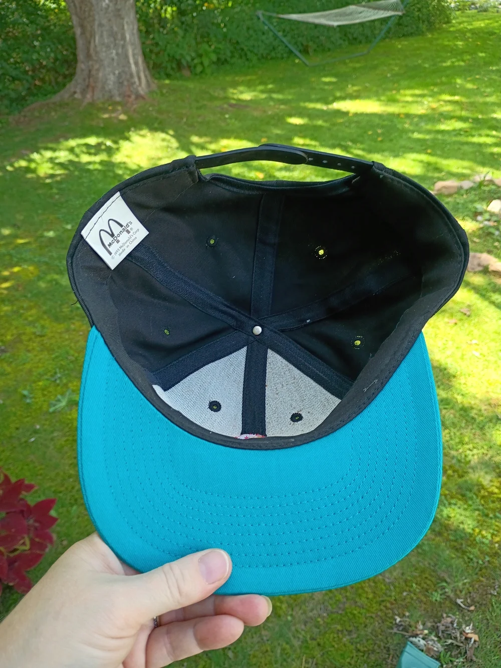 Vintage 1993 McDonalds Nothing But Net Basketball Snapback Hat 90s Aqua Promo